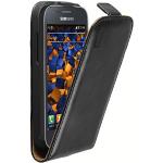 Zwarte Leren mumbi Samsung Galaxy Ace 3 hoesjes type: Flip Case 