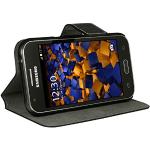 Zwarte Imitatie leren mumbi Samsung Galaxy J1 hoesjes type: Flip Case 