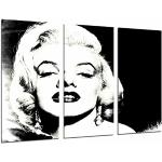 Muurschildering - beroemde sexy vrouw, Marilyn Monroe, zwart en wit, 97 x 62 cm, houtdruk - XXL formaat - kunstdruk, ref.26839