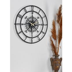 Muyika Bunnela Compass Metal Black Silent Mechanism Wall Clock 50x50cm Mds-50 MYK2034