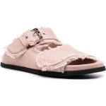 Roze Kalfsleren Platte sandalen  in maat 37 met Instap met Franje in de Sale voor Dames 