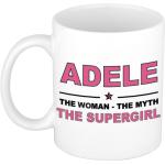 Naam cadeau mok/ beker Adele The woman, The myth the supergirl 300 ml