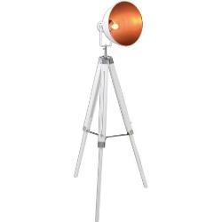 näve Staande lamp Christie E27 max. 40 W, metaal/hout (grenenhout), hoogte verstelbaar: 90-130 cm