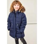Donkerblauwe Polyester Name It Gewatteerde Lange kinder winterjassen  in maat 122 voor Meisjes 