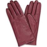 Bordeaux-rode Wollen Touch Screen handschoenen  voor de Winter  in maat L voor Dames 