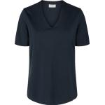 Marine-blauwe freequent V-hals T-shirts V-hals  in maat XXL voor Dames 