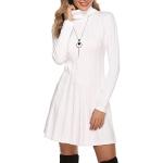 Witte Polyester Gebreide Trui-jurken  voor de Winter Col  in maat M met Lange mouwen Midi / Kuitlang voor Dames 