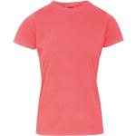 Neonrode Effen T-shirts Ronde hals voor Dames 