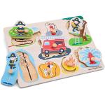 Multicolored Houten New Classic Toys Sinterklaas Brandweer Knopjespuzzels voor Kinderen 