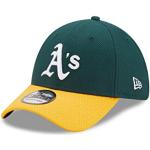 New Era Oakland Athletics Baseball Fankappe von grün gelb mit gebogenem Schirm Basecap 39Thirty - S-M (6 3/8-7 1/4)