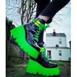 Punk Lichtgroene Plateau laarzen  voor de Herfst met Hakhoogte 5cm tot 7cm voor Dames 