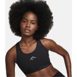 Zwarte Nike Swoosh Ademende Sport bh's voor Hardlopen  in maat M met Medium Ondersteuning voor Dames 