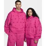 Casual Roze Fleece Nike Swoosh Hoodies  in maat XL 
