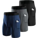 Marine-blauwe Polyester Ademende Running-shorts  in maat L met motief van Fiets Sustainable voor Heren 
