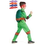 Ninja Turtle costume disguise fancy dress boy official TMNT Teenage Mutant Ninja Turtles (Size 7-9 years) with padded shell and interchangeable masks