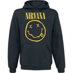Nirvana Smiley Trui met capuchon zwart Mannen - Officieel & gelicentieerd merch