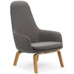 Normann Copenhagen Lounge Chair High loungestoel met eiken onderstel - Donkergrijs