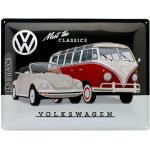 Nostalgic-Art 23255, Metalen Retro Bord, Volkswagen Bulli & Beetle – Classics – Geschenkidee voor VW-bus, van metaal, Vintage ontwerp, 30 x 40 cm