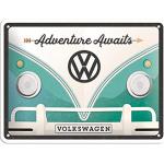 Nostalgic-Art Volkswagen - VW Bulli - Adventure Awaits - Bus gift ideaRetro Tin SignMetal PlaqueVintage design for decoration15 x 20 cm