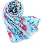 Nouka sjaal dames 180 x 80 cm viscose lichtblauw/roze