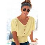 Gele LASCANA Overhemdblouses V-hals  in maat 3XL voor Dames 