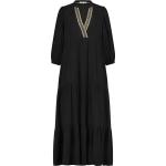 Zwarte Viscose Chique jurken V-hals  in maat L met Driekwart mouwen Maxi voor Dames 
