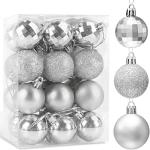 Zilveren Kunststof Reed's Kerstballen 