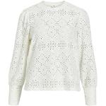 Witte Polyester Object Damesblouses Ronde hals  in maat S 