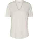 Gebroken-witte freequent V-hals T-shirts V-hals  in maat XXL voor Dames 