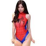 Olanstar Dames eendelig hoge snit superhelden cosplay kostuum turnpak bodysuit teddy lingerie set, spiderman, One Size