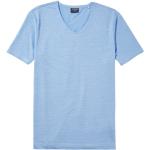 Casual Lichtblauwe Linnen Stretch OLYMP V-hals T-shirts  voor de Zomer V-hals  in maat XL voor Heren 