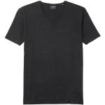 Casual Zwarte Linnen Stretch OLYMP V-hals T-shirts  voor de Zomer V-hals  in maat M voor Heren 