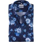 Blauwe OLYMP All over print Overhemden met print  voor de Lente  in maat L in de Sale voor Heren 