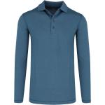 OLYMP Modern Fit Poloshirt lange mouw donkerblauw, Effen