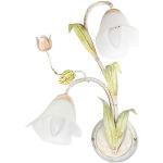 Shabby chic Witte Glazen E14 Bloemen Wandlampen Geborsteld 