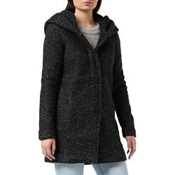 ONLY Onlsedona Boucle Wool Coat OTW Noos mantel,Schwarz(blackmelange),M