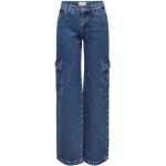 Flared Blauwe ONLY Cargo jeans  in maat M  lengte L32  breedte W29 voor Dames 