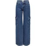 Flared Blauwe ONLY Cargo jeans  in maat M  lengte L32  breedte W30 voor Dames 