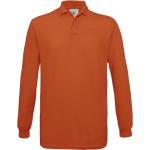 Oranje polo shirt met lange mouw