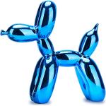 Moderne Blauwe Polyresin Beeldjes met motief van Honden Glimmende 