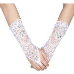 Witte Kanten Sport handschoenen  voor een Bruid voor Dames 