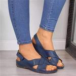 Casual Blauwe Platte sandalen  voor de Zomer  in 39 voor Dames 