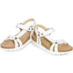 Witte Polyurethaan Panama Jack Platte sandalen  voor de Zomer Sleehakken  in 40 met Hakhoogte 3cm tot 5cm met Klittenbandsluitingen in de Sale voor Dames 