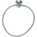 Pandora, Disney Pandora Moments Pavé Minnie Mouse Clasp Snake Chain Bracelet, Size 20