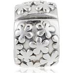 Zilveren Siliconen PANDORA Moments Bloemen Damesarmbanden 