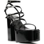 Zwarte Patent Leren Paris Texas Sandalen met plateau Blokhakken  in maat 37 met Gespsluiting in de Sale voor Dames 