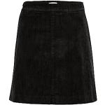 Part Two Dames mini-rok, high-waisted zakken, corduroy, stof, elastisch, taille, Zwart, 40