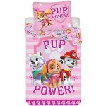 Paw Patrol meisjesbeddengoed · kinderbeddengoed / babybeddengoed · katoen · roze, roze · PUP Power · omkeerbaar beddengoed · kussensloop 40x60 dekbedovertrek 100x135 cm
