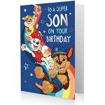 Paw Patrol officiële zoon verjaardagskaart, voor een superzoon, meerdere kleuren