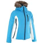 Blauwe Bonten met vak voor skipas Peak Performance Ski-jassen  in maat XS voor Dames 